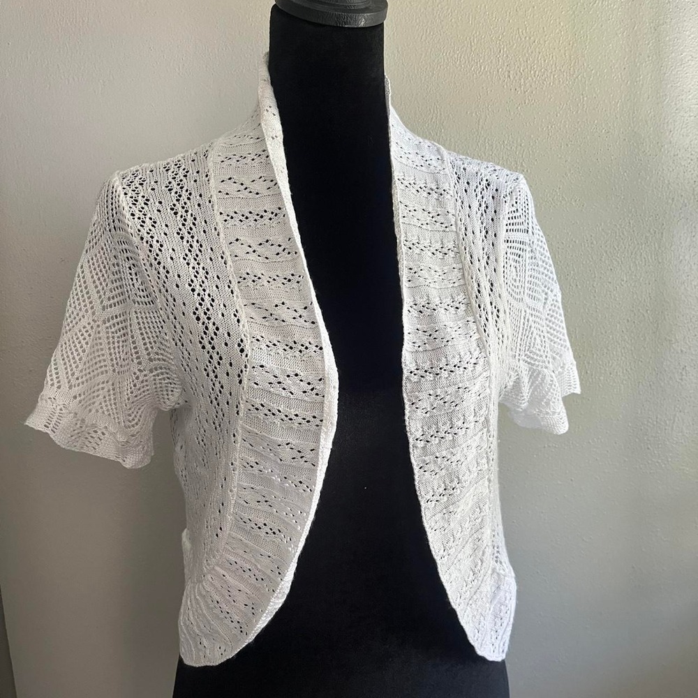 White Crochet Mini Shawl
